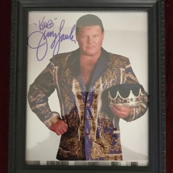 FRAMED WWE WRESTLING SPORTSCARDS CERTIFIED COA Auto Photo JERRY The King LAWLER - Picture 1 of 3